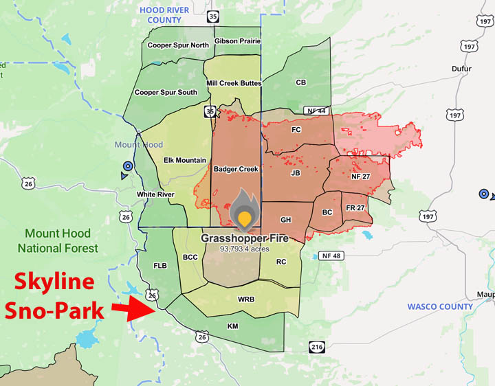 Mt. Hood fire area