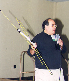 Joe Leggio with his steel-tape beam